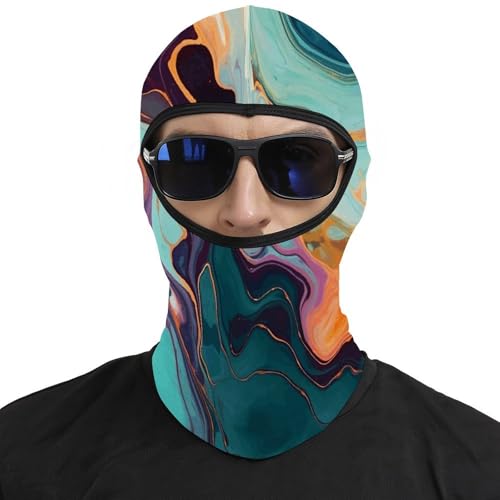 Máscara de Esquí para Hombres y Mujeres con Estampado de Mármol Colorido, Balaclava Facial para Motocicleta, Cascos, Protector de Cabeza Completo, Gorro para el Cuello miniatura 3