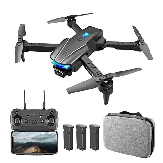 Moniss YLR/C S85 RC Drone com Câmera 4K RC Quadcopter com Função Evitação de Obstáculos Trajetória Controle de Voo Controle de Gestos Bolsa de Armazenamento Pacote 3 Bateria