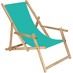 SPRINGOS Tumbona de Madera con reposabrazos Tumbona Plegable para jardín balcón armazón impregnado