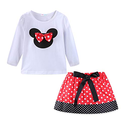 Image of Mud Kingdom Girls Outfits Cute Cartoon Polka Dots Summer Holiday Clothes Sets
