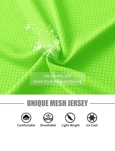 Running Shirts For Men Dry Fit Short Sleeve (Neon Green/Black,M) #TOP3