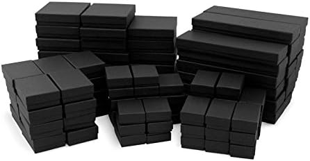 Matte Black Paper Jewelry Box Mix #B99 (Case of 100)