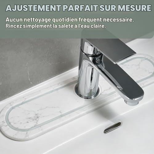 hehongshun Tapis de Robinet Cuisine, Tapis de Robinet, Tapis Robinet Cuisine en Diatomite Blanc avec Ligne d Écoulement 40x10 cm Absorption Rapide Séchage Accéléré Anti éclaboussures – vue 9