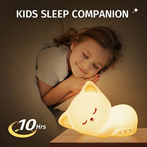 Luce Notturna Bambini Ricaricabile & Portatile, 16 Colori Luce Notturna Bambini Luce Notturna Gatto Kawaii, Lampada Notturna per Bambini & Regalo Bambina, Luce Notturna Neonato Lampada Bambini Gatto - Image 6