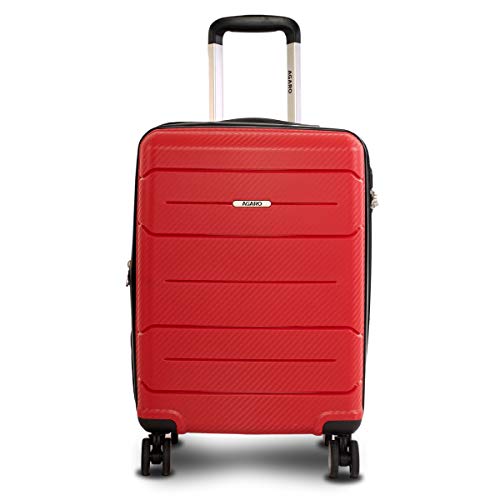 Image of AGARO Venue Hard-Sided Polypropylene Check-in Luggage (20 Inch Suitcase) Red