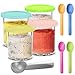 Produktbild Ersatz für Ninja Creami Deluxe Behälter, HOVCEH 4er Pack 680 ml Eisbehälter für Ninja Creami NC501 NC500 Serie, BPA-frei, Spülmaschinenfest, Auslaufsicher, Sortierte Farben