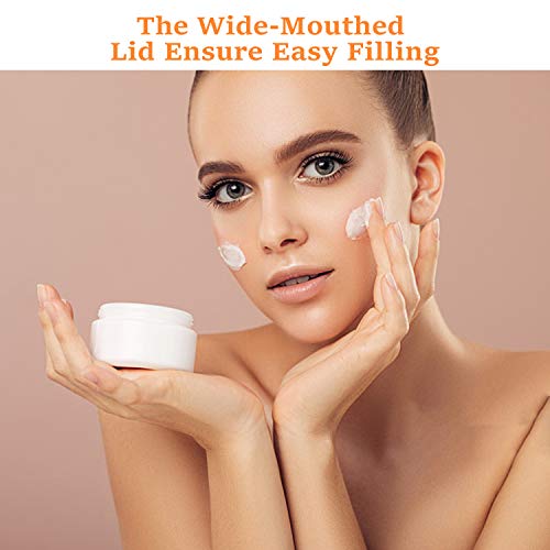 Akamino AKAMINO01 Plastic Containers Akamino White Plastic Lotion Jar With Inner Liners And Dome Lids For Make-Up Cosmetic, Creams, Lotions, Refillable Travel Airtight Container Storage thumb #6