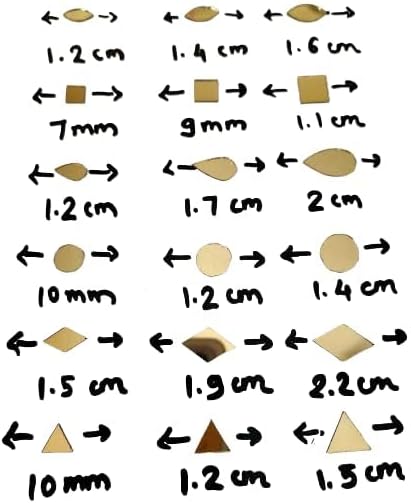 Teraiya's 18 Shape Golden Mirrors Kit for Lippan Art Work and Art Craft Work