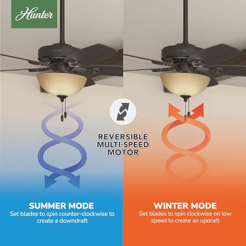 Image of Hunter Builder Deluxe, Indoor, Ceiling Fan, Pull Chain, 52 inch, New Bronze