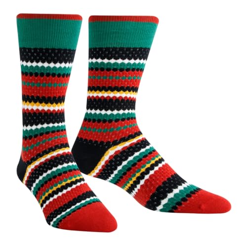 Men's Novelty-Dress Socks, Striped Pattern Crew Socks, Christmas Colorful-Funky-Funny Socks 3/6 Pairs2