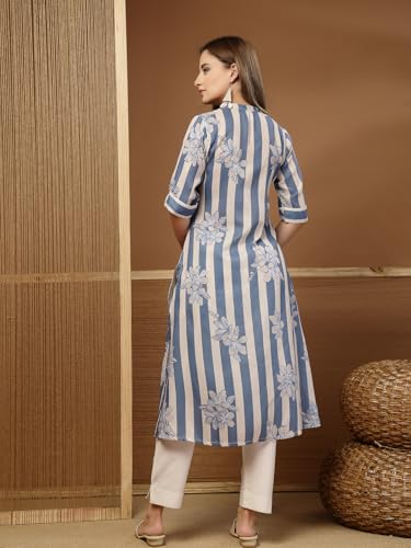Image of Stylum Women's Floral Printed Rayon A-Line Kurta