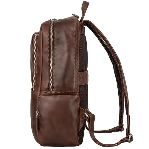STILORD "Clemens" Praktyczny Plecak na Laptopa Skórzany 13,3 cala Podróżny Vintage Szlachetny Backpack Biznesowa z Prawdziwej Skóry Kolor:sonora - koniak