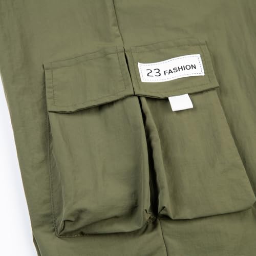 Summer Cargo Pants for Men Ice Silk 4 Sided Elastic Work Pants Multiple Pockets Breathable Quick Drying Trousers4
