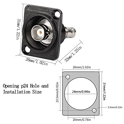 Conector BNC Panel Montaje Hembra a Hembra 75 Ohm miniatura 6
