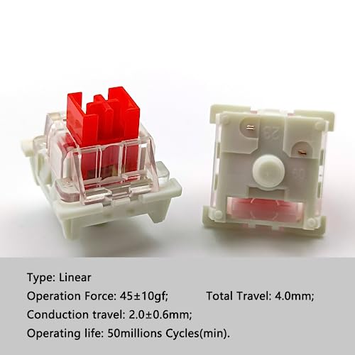 Image of Outemu(Gaote) Red Switches for MX Mechanical Gaming Keyboard,3-Pin 45gf Linear /RGB /DIY Replaceable /Dustproof Switches(Red,108pcs)