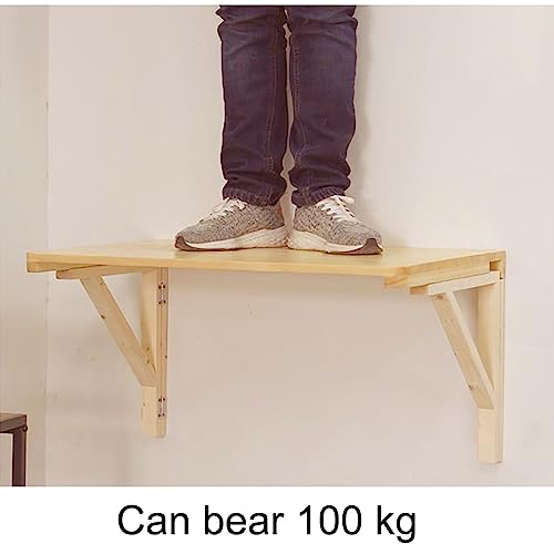Table murale rabattable bois massif et double support robuste