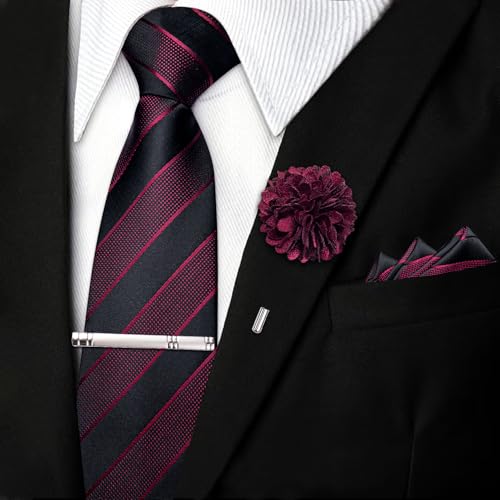Image of DiBanGu Silk Zipper Ties for Men, Formal Pre-tied Necktie | Adjustable Tie,6PCS,Various Design Styles,Jacquard Woven,Skin-friendly,Practical Gift,Great for Wedding Party,Business Formal