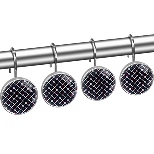 Crochets de rideau de douche lot 12 anneaux inox salle de bain