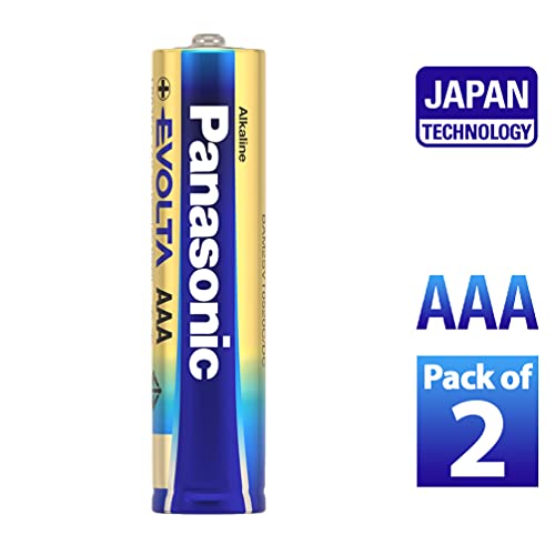 Image of Panasonic Evolta Premium AAA Alkaline Batteries - 2-Pack, Long-Lasting Power, Mercury-Free, Anti-Leak Seal - 10-Year Protection