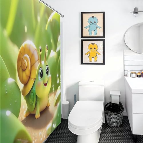 Rideau de douche textile escargots en polyester imperméable haut de gamme - 3