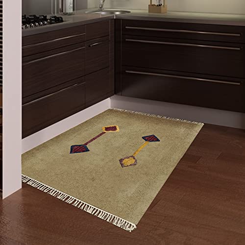 Tapis imprimé main d'exception marron multicolore en 90x150 cm - 2