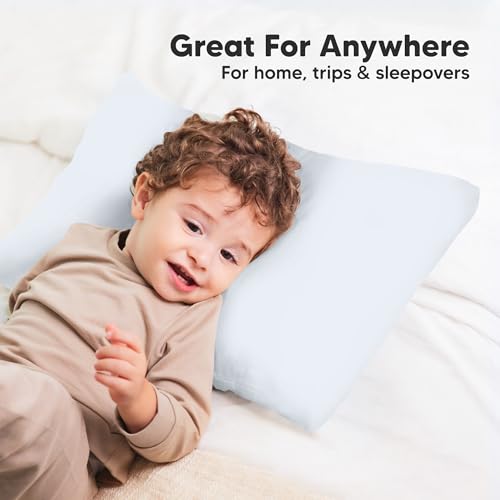 Image of KeaBabies Toddler Pillowcase 13x18 Organic Cotton Cover (Baby Blue) | Standard Toddler Pillowcase for Kids, Boys Girls, Soft, Durable Cotton Cover for Miniature Sleepy Pillow Cute Color No Pillow