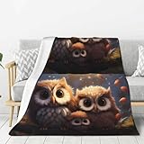 Yyhhaofa Couverture en flanelle imprimée chouettes mignons_78168606 203,2 x 152,4 cm. Matériau du produit : fabriquée en flanelle de haute qualité, elle est légère, chaude, durable et peut être pliée de manière compacte. Super doux et agréable au toucher
