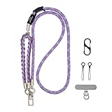 [VANAHOTZ] 多用途 スマホストラップ 携帯ストラップ 首掛け・斜め掛け対応 スマホショルダーストラップ 2WAY仕様・取り外し可能 ハンドストラップ兼用 長さ調節可能 全機種対応 肩掛け 落下防止 アウトドア・紛失防止 (紫)