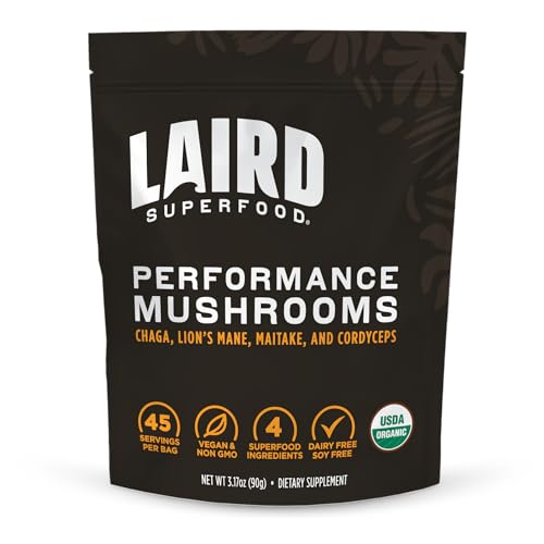 Laird-Superfood-Organic-Performance-Mushroom-Blend-with-Chaga-Cordyceps-Lions-Mane-and-Maitake-for-Energy-and-Cognition-317-oz-Bag-Pack-of-1