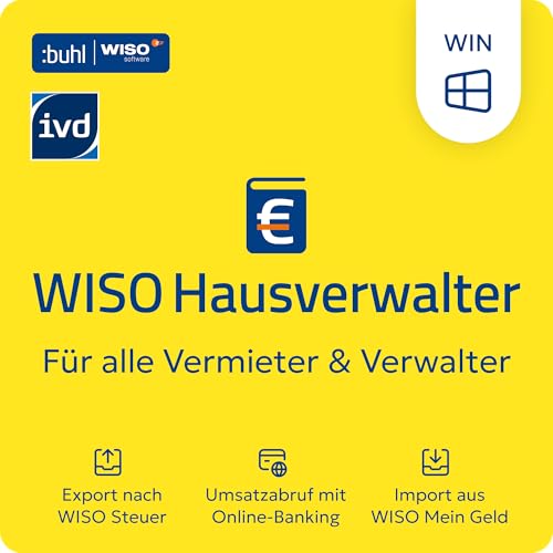 WISO Hausverwalter 365 Start| Aktuelle Version | Mieter & WEG korrekt abrechnen | inkl. Heizkosten | Viele Assistenten zur Verwaltung und Auswertung | Start: Bis zu 10 Wohneinheiten | Windows Download
