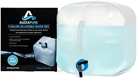 Alexapure 5-Gallon Water Tote, BPA-Free, Rugged for Emergencies and Outdoor Adventures, Collapsible and Easy to Carry