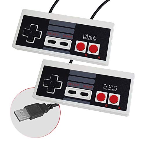 Eaxus® 2er Set USB Controller im Classic Design - 1,8m Retro USB Gamepad