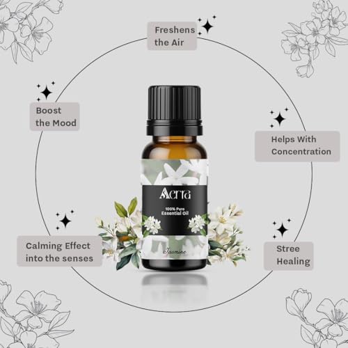 Image of Aerra Floral Duo - Rose & Jasmine Essential Oil Combo (2 x 15ml) - Pure Aroma Oils for Diffuser, Puja, DIY - Vegan