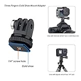 SOONSUN Tripod Mount Kit with 1/4"-20 Conversion Adapter and Cold Shoe Mount with 1/4" Thread, Compatible with GoPro Hero 13 12 11 10 9 8 7 6 5, DJI Osmo, AKASO, SJCAM, Insta360, DSLR Cameras - Image 2