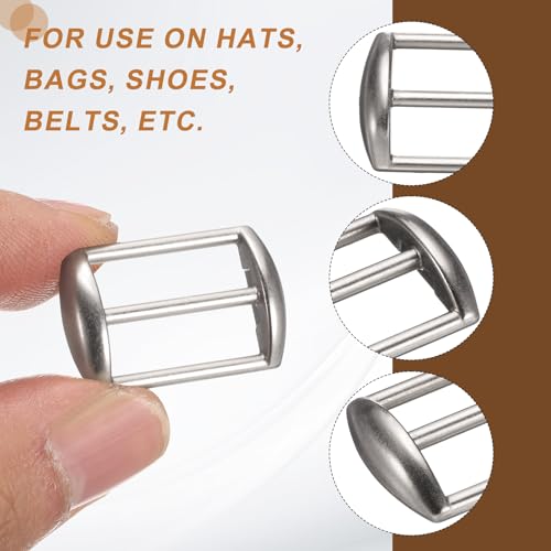 QUARKZMAN 10 Stück Metall Baseball Cap Schnalle, Verstellbarer Cap Riemen Versteller Schieber Taschengurt Riemenhalter Hardware Zubehör für die Herstellung von Geldbörsen, Matt Silber