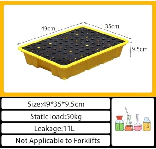 Modular Spill Containment Pallet - Leak Proof Platform for Oil Drums and Laboratory Use(49 * 35 * 9.5cm)