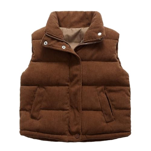 Icegrey Boys Girls Corduroy Vest Kids Zipper Jacket Sleevless Fall Winter Warm Outerwear with Pockets