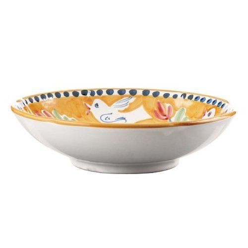 VietriCampagna Uccello Coupe Pasta Bowl, Soup Salad Spaghetti Server 8.75" Earthenware Dish