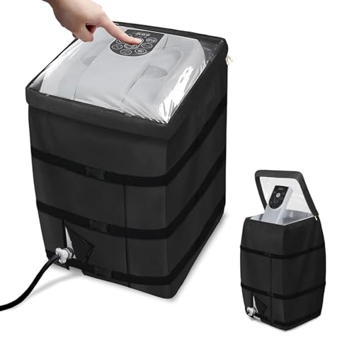 Domigard Copertura per Pompa per Vasca Idromassaggio, Materiale in PVC, Anello Fisso e Finestra Superiore, Visivamente Utilizzabile, 40,9x37,9x54,9 cm, Copertura Della Pompa Della Vasca (Nero)