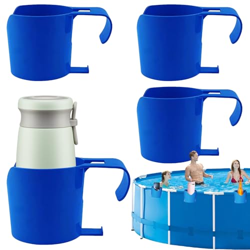 Portavasos para Piscina | Juego de 4 Piezas para Organizar Vasos Junto a la Piscina - Organizador Antivuelco para Accesorios De Verano En El Bordillo para Teléfono Botella Llave Juguete Natación