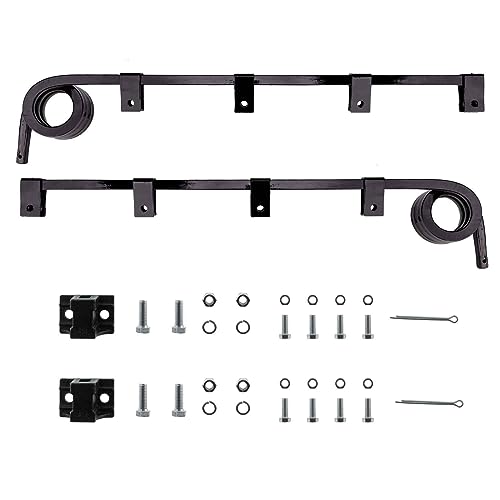 Image of Bar Type Truck Mud Flap Hangers Complete Kit, 3 Coiled, 0.640 inch Square Steel - Pack of 1 Pair Hanger w /All Mounting Brackets & Hardware (Mud Flap Hangers, 30 inch Straight)