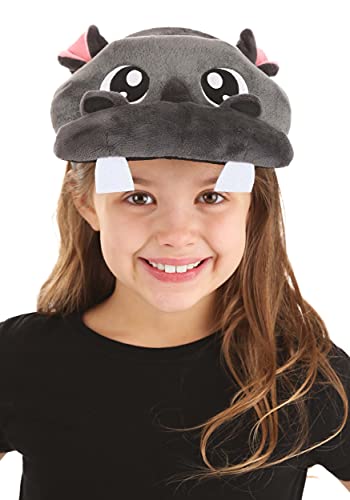 Plush Hippo Headband Costume Accessory - Sculpted Ears & Snout Embroidered Eyes
