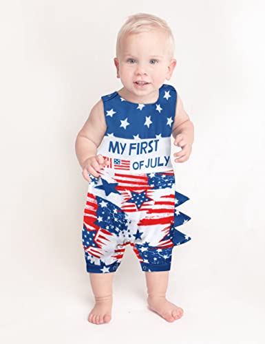 Bavader My First 4Th Of July Baby Boy Outfit 6-9 Month Independence Day Sleeveless Romper+Hat One Piece Jumpsuit Summer Us Flag Outfits Bodysuit Shirt Outfit American Flag Romper Smocked Outfit #TOP2