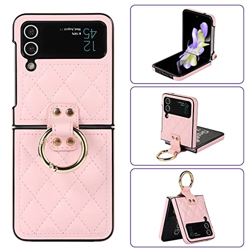 Étui pour Samsung Galaxy Z Flip 3 avec anneau rose coque de protection femme