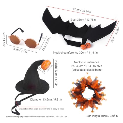 Adereços para fantasia de gato de Halloween - Traje de fantasia de animal de estimação de Halloween