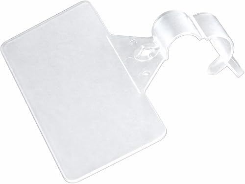 Paquete de 50 soportes para etiquetas, soportes de etiquetas de estante de alambre, soporte de etiquetas de plástico transparente a presión para