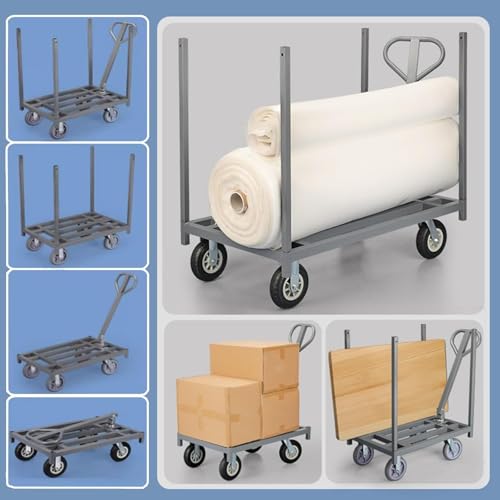 Carretilla Industrial Plegable con Manillar Ajustable Gris miniatura 2