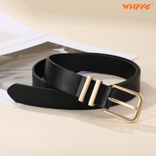 Image of WHIPPY Women Casual Leather Belt for Jeans Pants, Fashion Ladies Waist Dress Belt