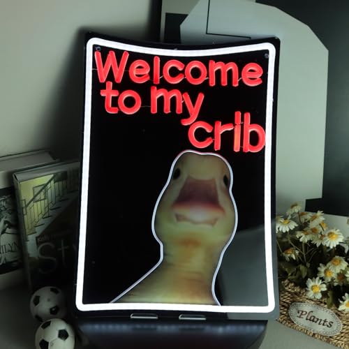 Image of Welcome To My Crib Neon Sign,Led Funny Neon Light,My Crib Sign For Bedroom,Hanging Neon Signs For Bedroom Nursery College Dormitory Room Decor