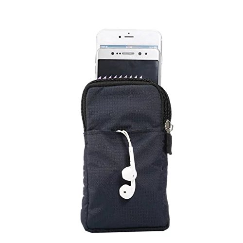 PT Universal Multipurpose Case Pouch Nylon Sporty Smartphone Holster Belt Clip Waist Bag for iPhone 11 pro Max X XR XS MAX 8 7 6 Plus Samsung Galaxy S8 S9 Plus S7 Edge Note 8,9 (Navyblue)